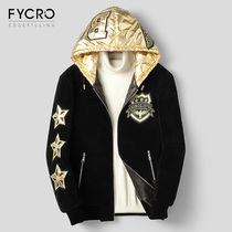 2020 new Lions Cashmere Fleece Jacket Man Short winter leather grass Hainen fur integrated male lamb sweater