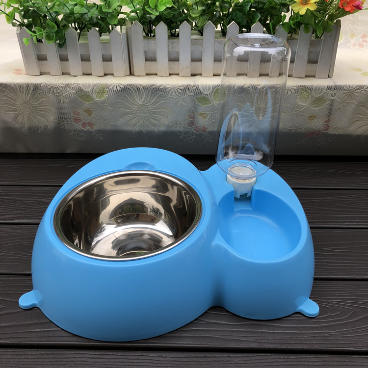 Dog bowls stainless steel double bowls Cat Bowls cats Automatic Drinking water Feeding Pets Rice Bowls of food Bowls Teddy