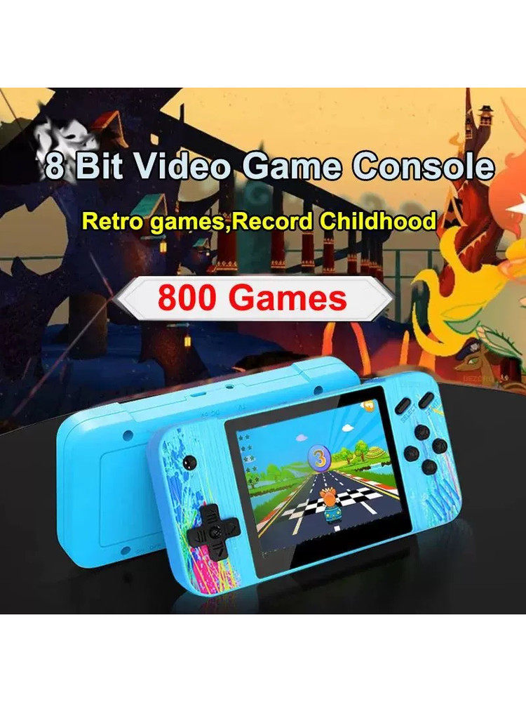New Handheld Game Console with a Brand New Large Screen, Classic Nostalgic 800 Fc Games, Rechargeable, Two-Player Contra Game Handheld