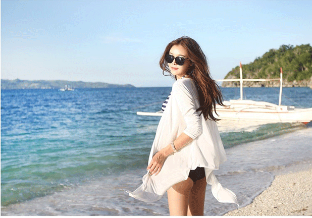 Hàn Quốc trắng và trắng treo cổ áo tắm nữ kích thước ngực tụ tập bãi biển nóng xuân gợi cảm bikini - Bikinis bộ đồ bơi nữ