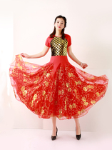 Tango modern dance dress ballroom dance big swing dress competition dress new Walby bright dress