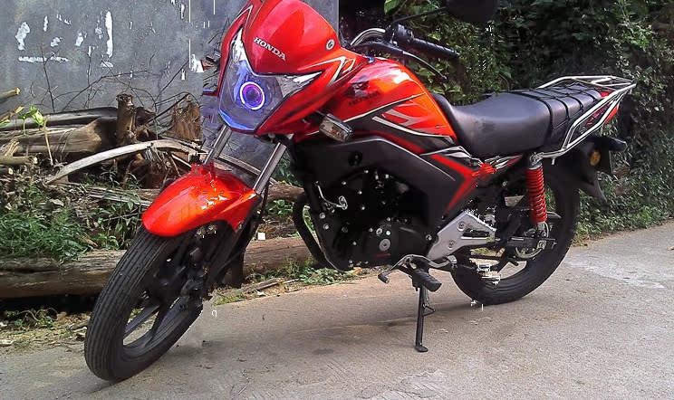 Honda Fenglang WH125 đèn pha Fengying Fengxiang sửa đổi ống kính đèn Xenon Mắt quỷ lắp ráp mắt thiên thần - Đèn HID xe máy đèn pha xe máy vision