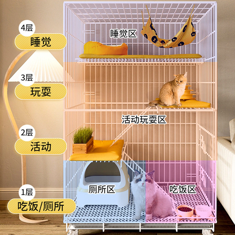 猫笼子家用室内别墅双层可折叠免安装笼子猫屋猫咪宠物笼广东深圳:让家里的毛孩子住上豪华别墅!-猫笼子-淘宝好物网