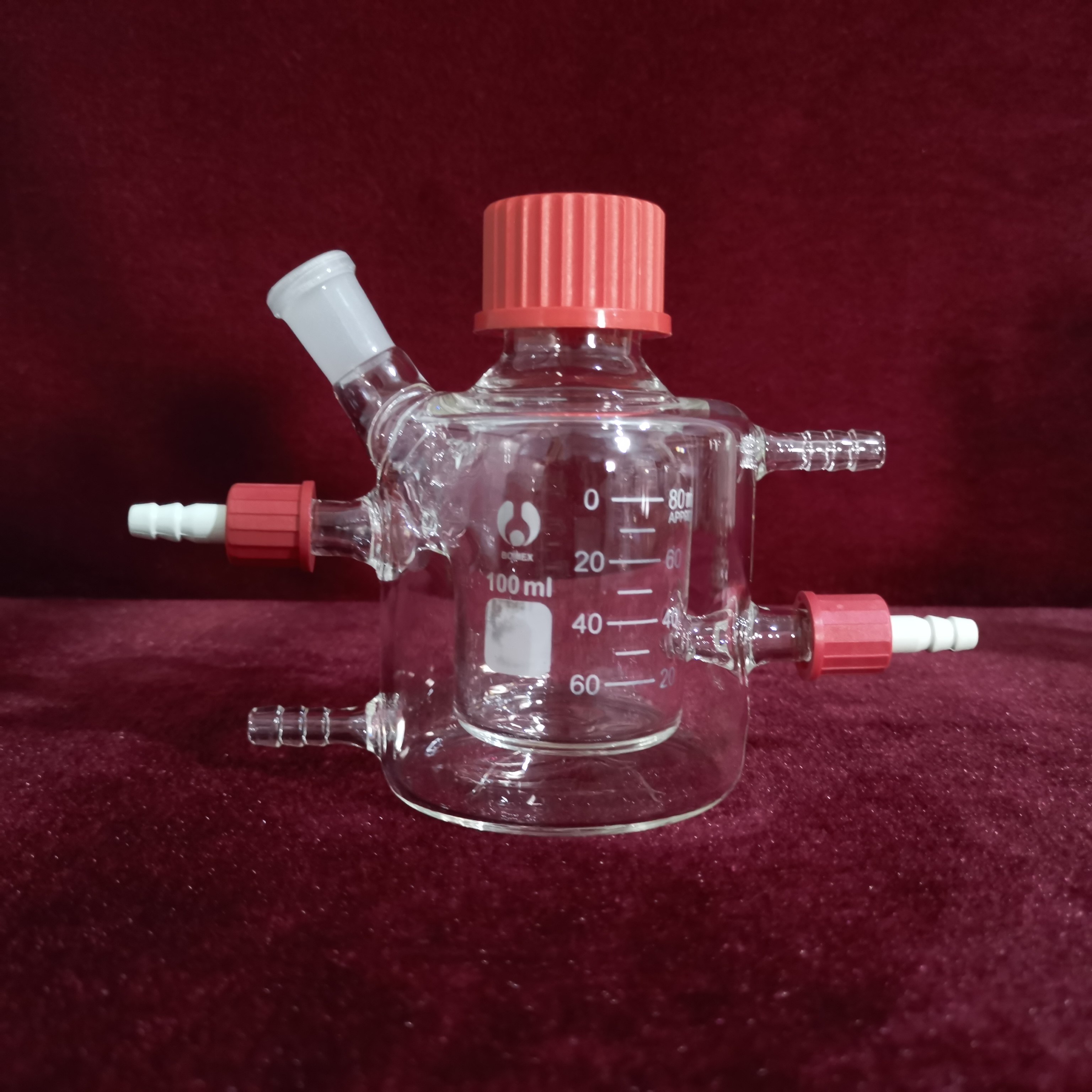 玻璃多口反应器微生物反应器100ml_500ml玻璃分离瓶 微生物反应器