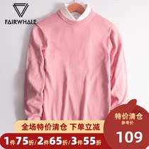 (broken code clearance)Mark Huafei pink sweater male 2020 winter new handsome young sweater male