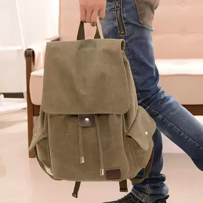 Shoulder bag men and women Large Capacity travel backpack leisure canvas bag 2019 new drawstring bucket bag computer school bag