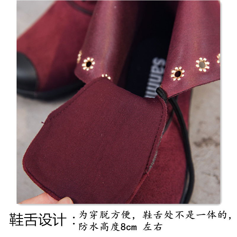 Giày đi mưa mới nữ ống ngắn cộng với nhung cao su chống trượt Giày thời trang Hàn Quốc Sinh viên da lộn giày không thấm nước Giày nữ mưa ống ngắn bọc giày đi mưa cao cấp
