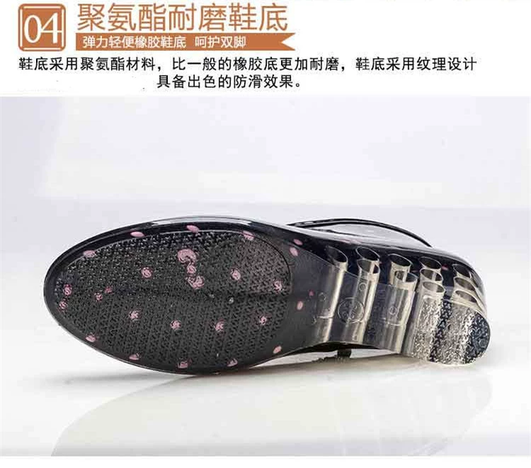 Hàn Quốc mùa thu và mùa đông phụ nữ ngắn ủng đi mưa cao gót cộng với bông có thể tháo rời giày nước chống trượt nêm giày cao su giày đơn giản mưa mưa ủng đi mưa nhật bản