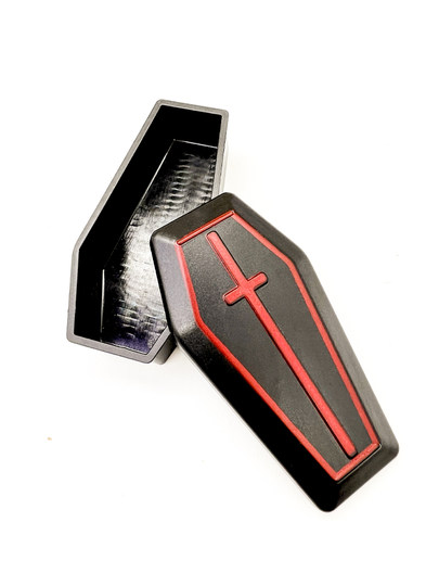 Toy Accessories Abs Material Cross-Border 8.2cm Small Coffin Small Material Can Store Halloween Trick Novelty Ornaments Decoration