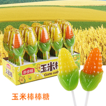 Boxed 30 pieces of June 1 Creative corn lollipop children snacks mixed fruit flavor hard candy