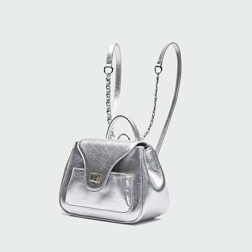 HIATUS Серебряная подвеска, рюкзак, небольшая сумка, цепь для школьников, сумка на одно плечо, в стиле Шанель, из натуральной кожи