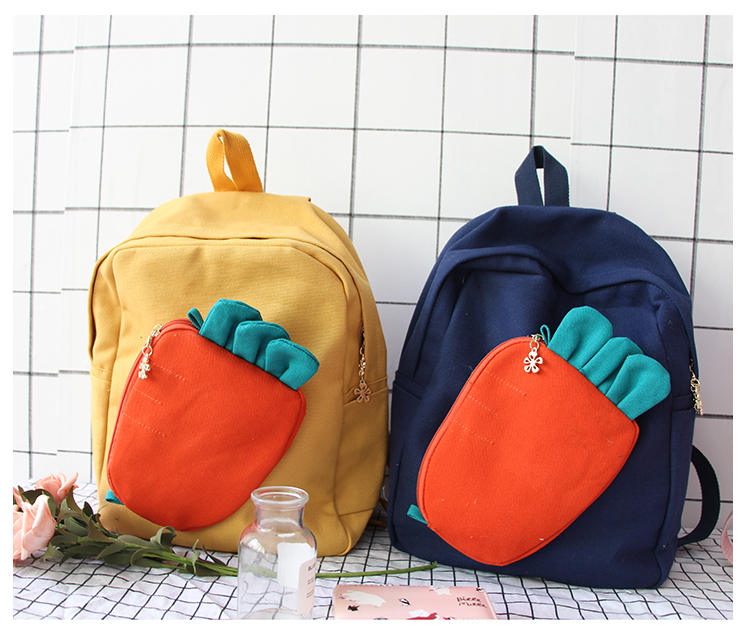 Cà rốt túi nữ trẻ em mềm chị Hàn Quốc phiên bản của Harajuku học sinh trung học hoang dã đơn giản vải ba lô ba lô balo nữ đẹp đi học