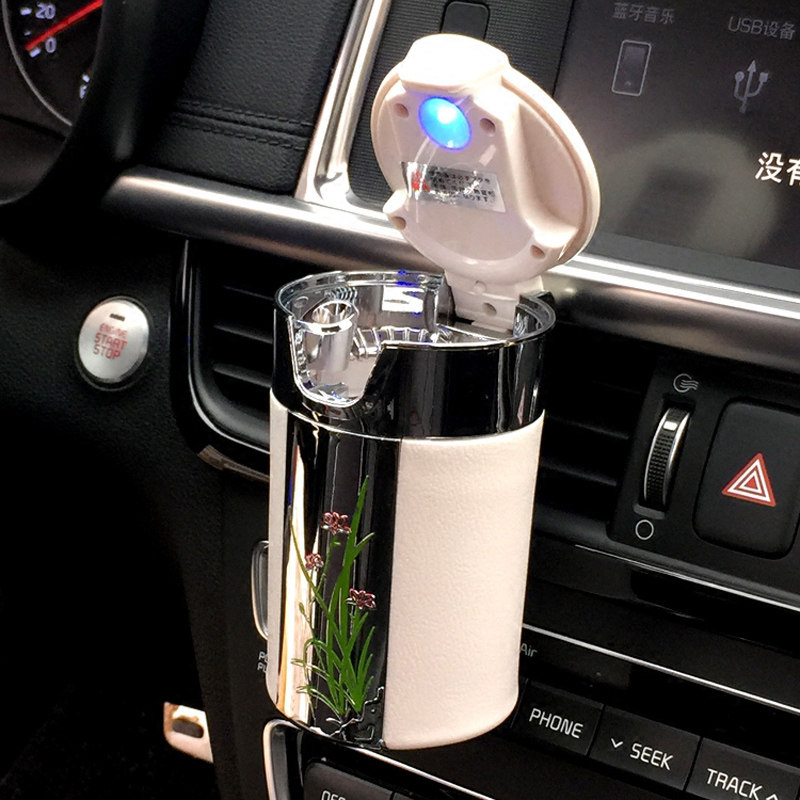 Car Cigarette Ashtray Air Outlet On-board Car Personality With Nightlight Inside Car With Lid Suspended Creative Man Multifunction