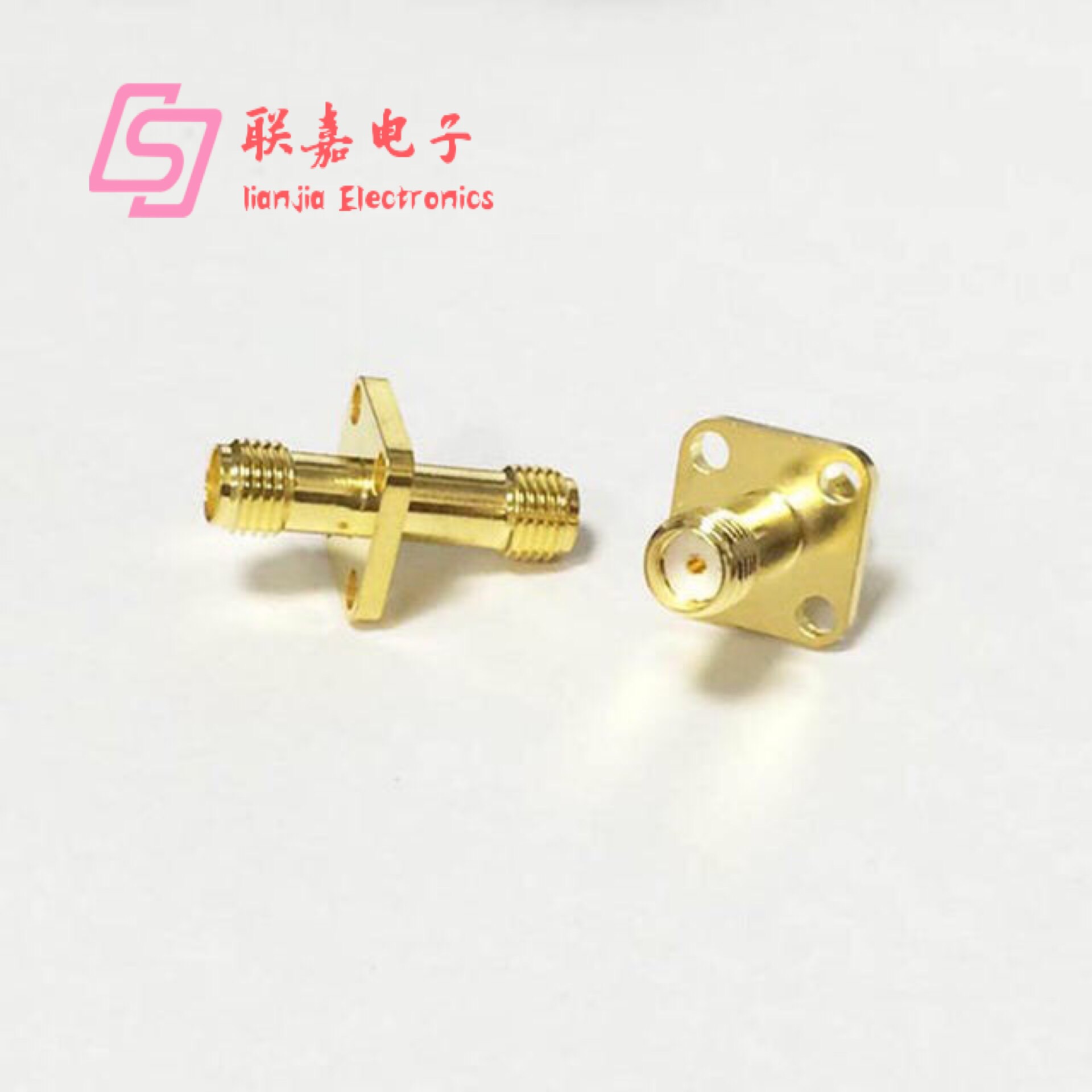 RF radio frequency adapter SMA-KKF SMA female to female straight-through flange installation 50 ohms