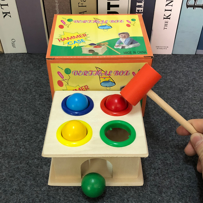 New Early Education Children Piling Knock Ball Toy Intelligence Educational Toy Knock Table Knock Table Hammer Box 2-5 Years Old