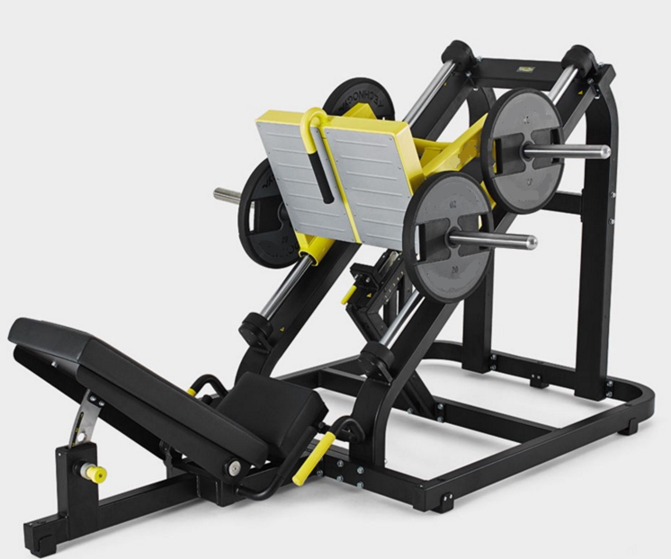 Factory direct sales Bumblebee inverted pedal 45-degree oblique leg machine professional leg strength fitness machine Hack squat yellow