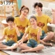 Bộ đồ ngủ trẻ em mùa hè 100% cotton mùa hè ngắn tay gia đình ba mẹ con bà mẹ phụ nữ bộ đồ mỏng phục vụ tại nhà - Trang phục dành cho cha mẹ và con