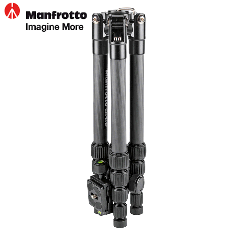 Manfrotto MKELES5CF-BH portable single eye micro single eye camera backfold carbon fiber travel tripod new spot