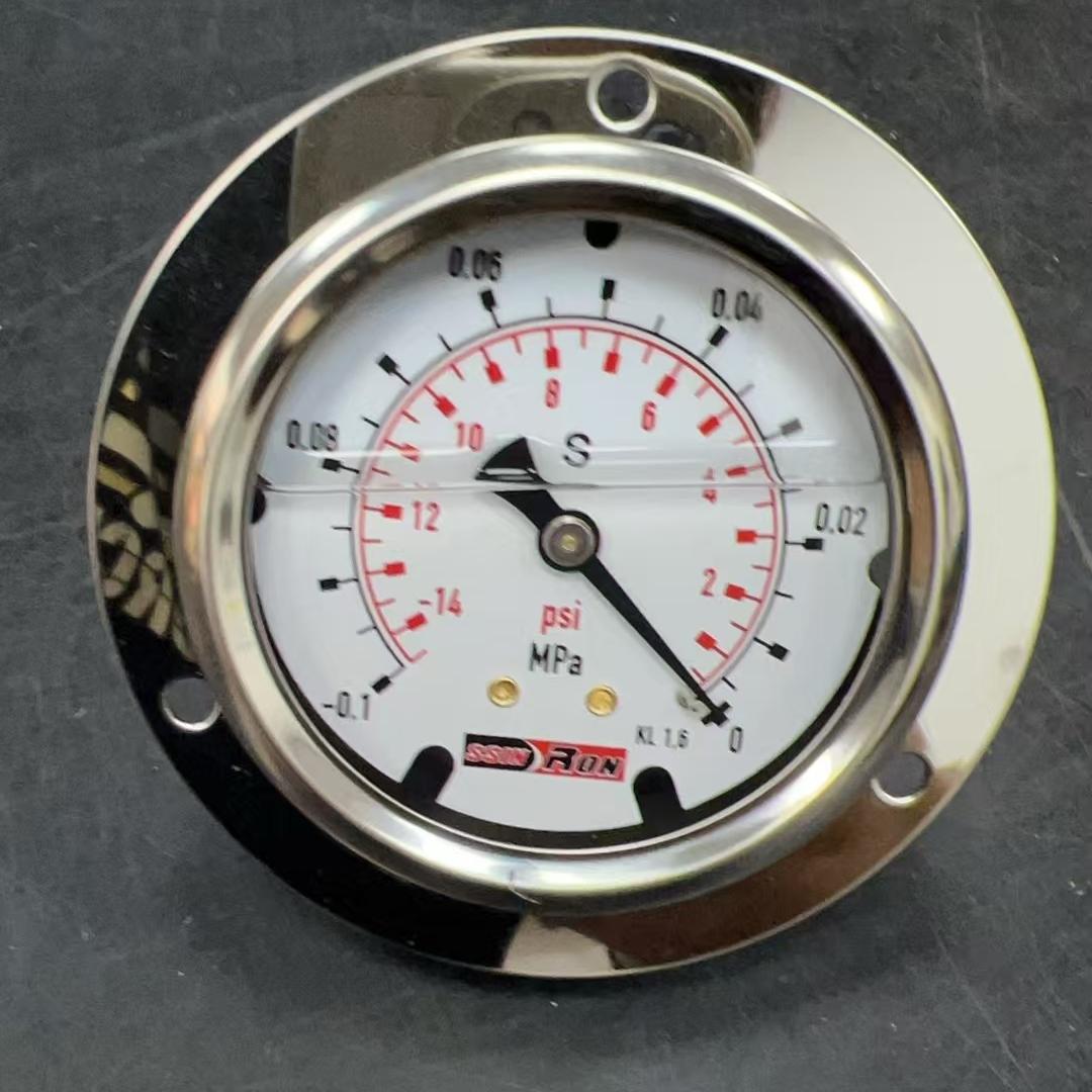 苏州新源耐震注油压力表型号YN60ZB -0.1-0MPa 螺纹G1/4