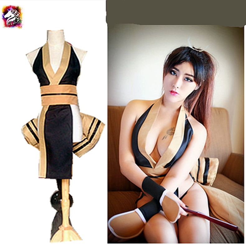 Manxiu Family Fighter Ignorance Fire Dance Black Gold Cosplay Suit Nữ Cosplay Sexy COS Trang phục - Cosplay