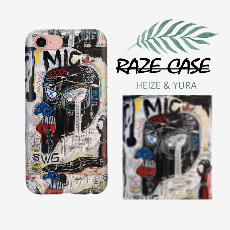 R Aze 包郵嘻哈塗鴉ins手機保護殼mic Swagger Youngb同款背景樑洪元