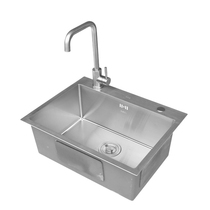 HCG And Adult Bathroom Kitchen Sink Package Stainless Steel Single Trough Wash Basin KS06045 and GUARANTEE