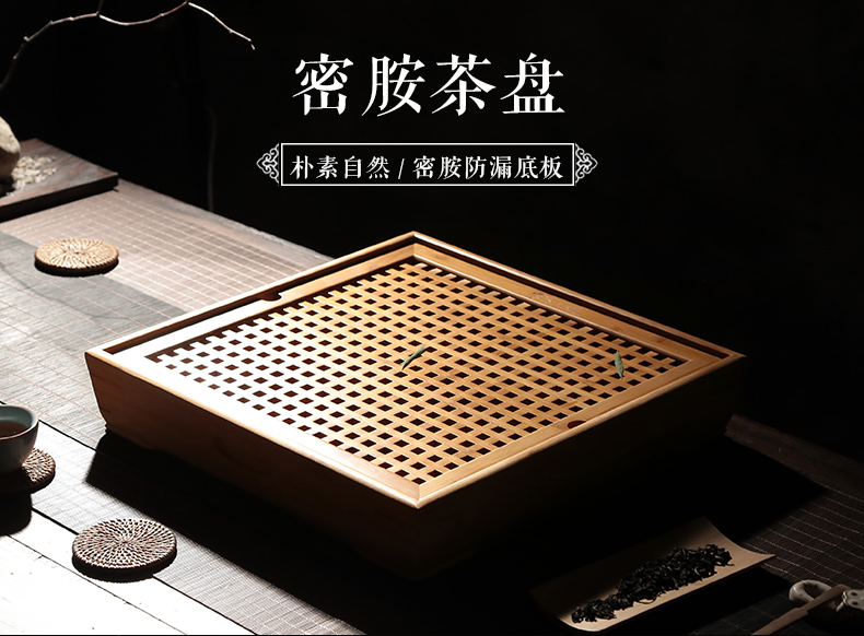 Dry landscape ceramic trays bamboo tea tray side large storage drawer household contracted kung fu tea tea