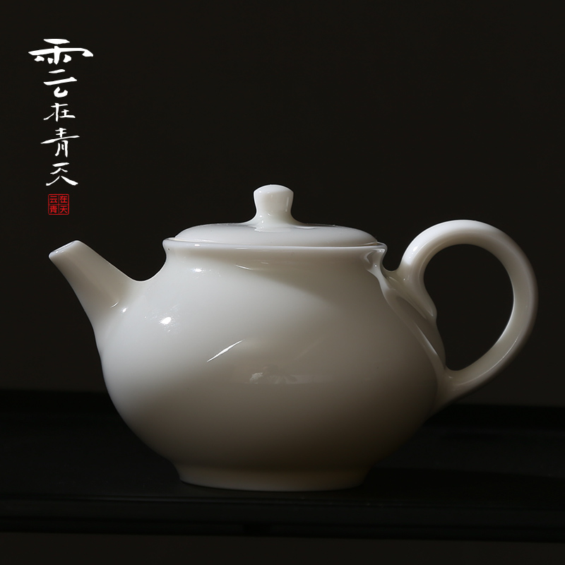 Cloud in the blue white porcelain pot was small household ceramic teapot tea ware jingdezhen xi shi jade porcelain teapot