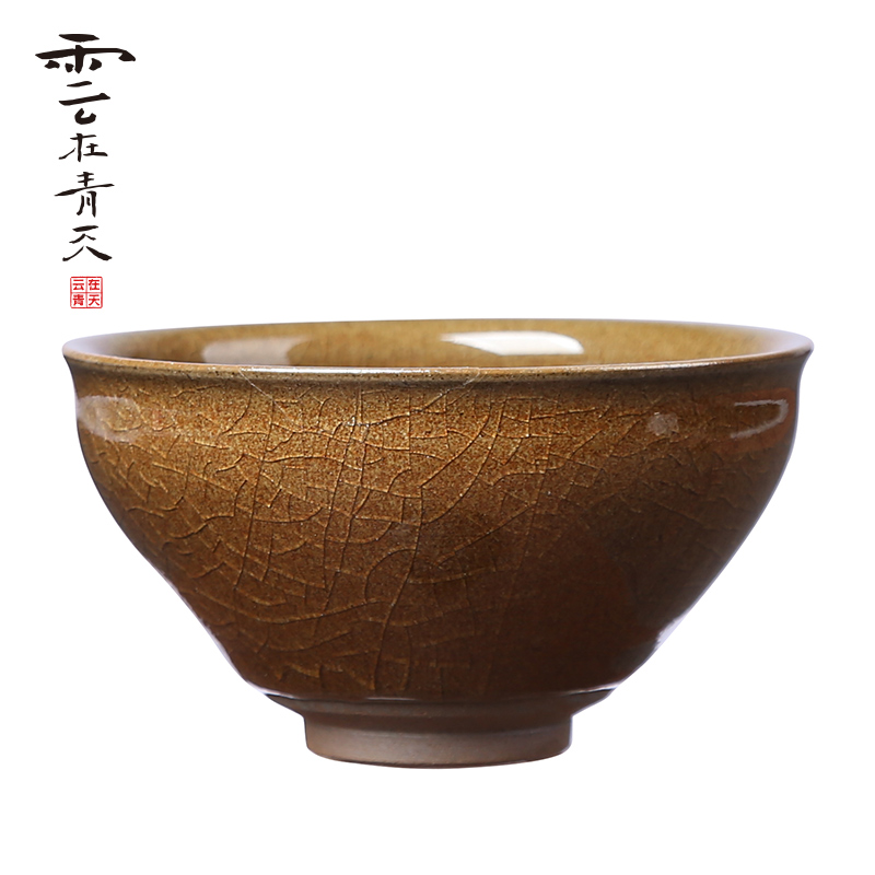 Pearl tea celadon lamp that pure manual master cup kung fu tea set ceramic individual cup large - sized ore sample tea cup