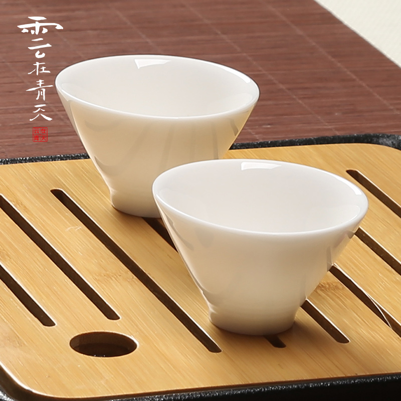 Since raw glaze hat to a cup of kung fu master jade porcelain cups sample tea cup white tea cup, dehua personal single cup of tea