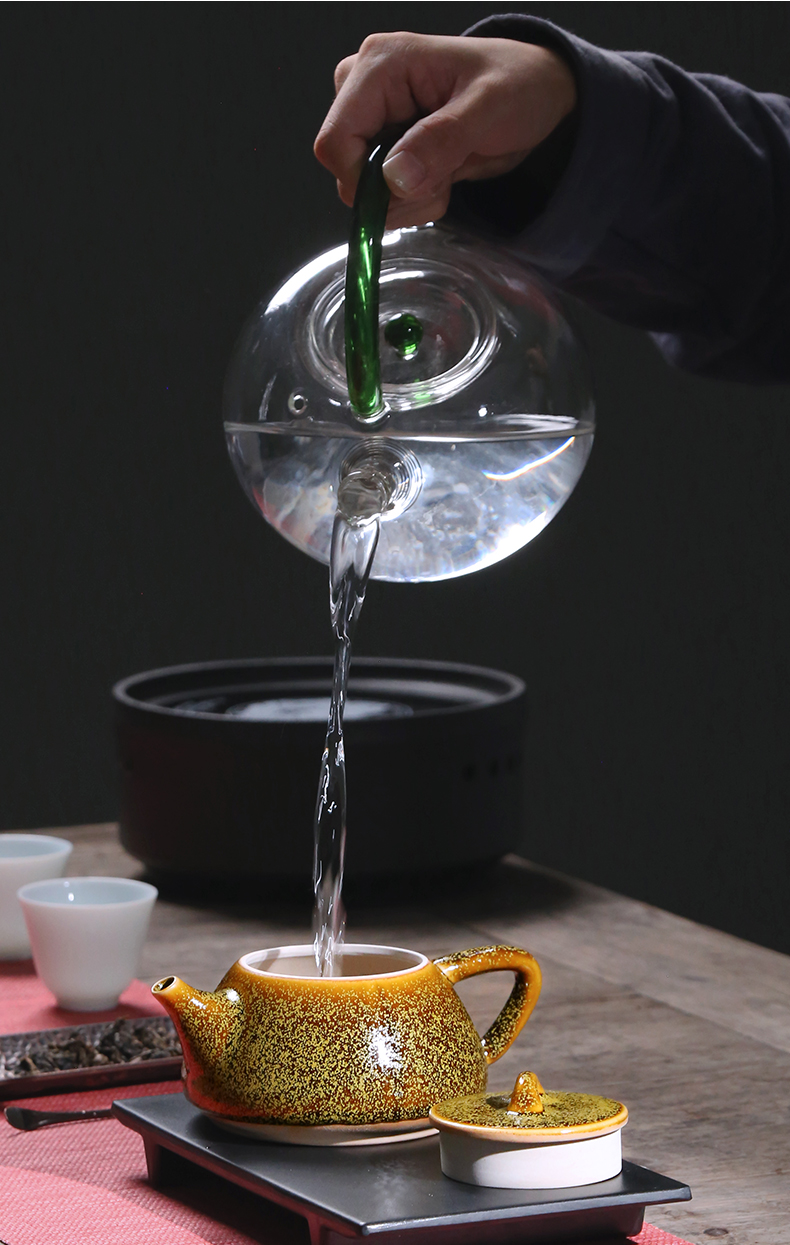 Built one large teapot xi shi pot all hand household ceramics single teapot kung fu tea set to send small tea cups