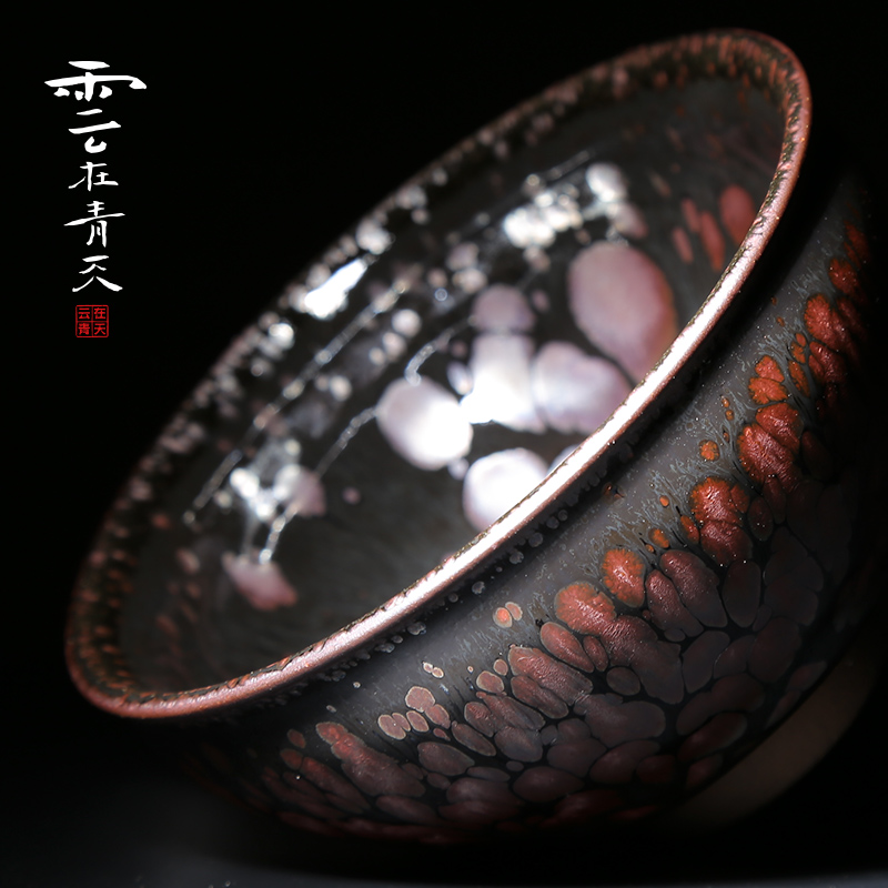 Jianyang undressed ore iron tire oil droplets built lamp that kung fu tea set temmoku cup pure manual master cup ceramic individual cups
