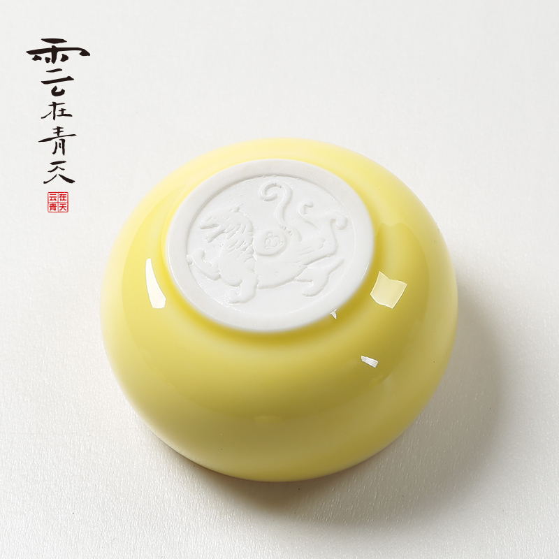 The Master cup large kung fu tea cups beeswax jade China cups longquan white porcelain ceramic personal single cup sample tea cup