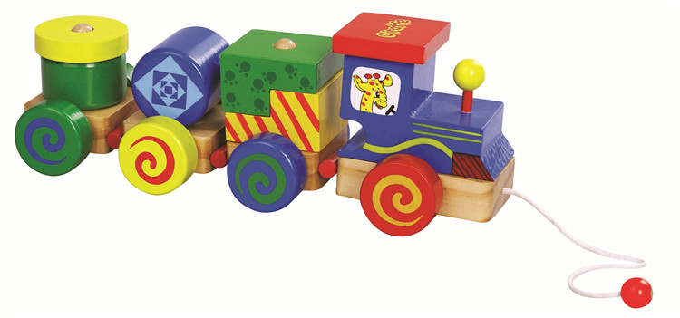 (Macro-Based Toys) Animal Building Blocks Pull Train Wooden Puzzle Toys Spelled Out Early To Teach Wooden Birthday Gifts