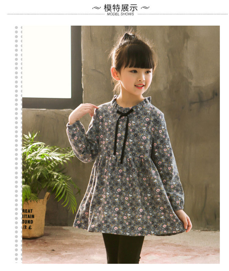 2018 bé gái mùa thu đông mới mặc váy cotton bé gái váy hoa tay dài công chúa đầm thời trang váy công chúa cho bé gái 12 tuổi