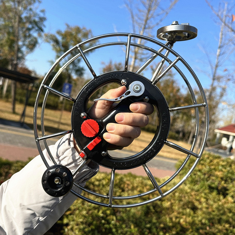 New stainless steel kite line roulette wheel Fancy Kite Wheel Fishing Wheel Wind Kite disc Hand wheel Grip Wheels Brake anti-turn-Taobao