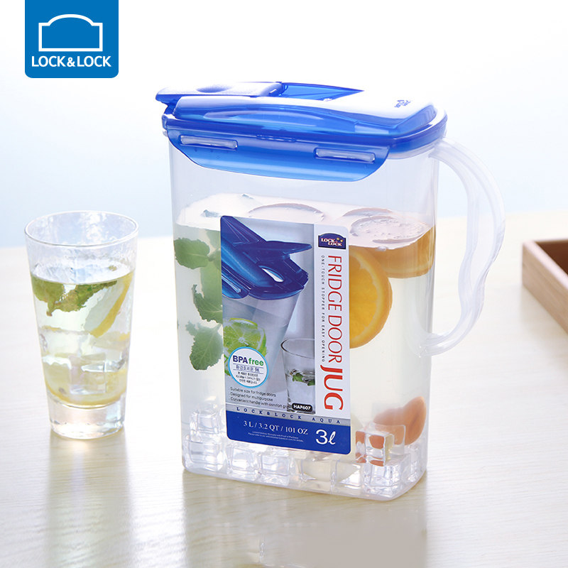 Look button household cold kettle large capacity plastic cool cup Japanese refrigerator to make teapot flower juice pot