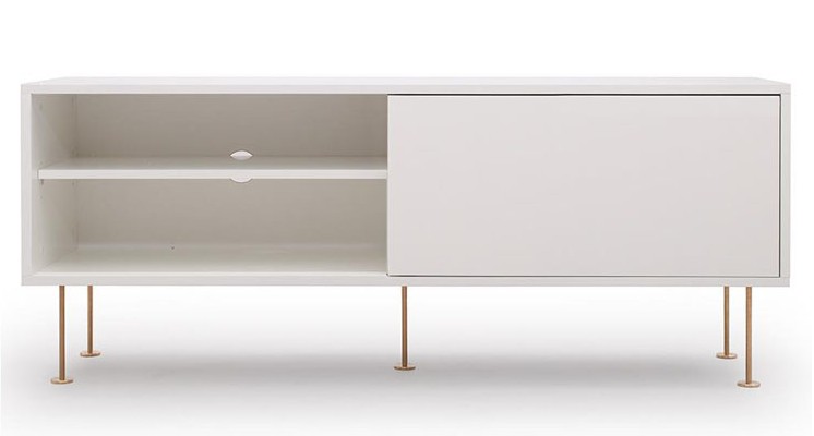 Bắc Âu cửa trượt tủ TV phòng ngủ đơn giản đầu giường bàn nhỏ sofa tươi bên tủ sắt rèn chân khung gỗ rắn tủ - Buồng tủ đựng quần áo