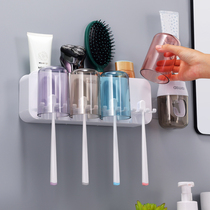 Toothbrushing shelving shelving cup hanging wall toilet-free wall-mounted electric tooth tool tooth cylinder suit