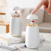 Nordic toothpick box personality creative toothbox household living room press type automatic cotton swab storage box bucket toothpick can