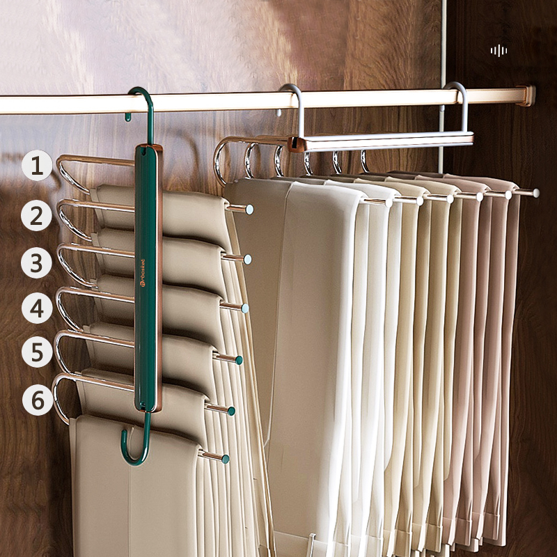 Folding Trouser Rack Multifunction Multilayer Pants Hanger Home Magic No-Mark Pants Clip Wardrobe containing Divine Pants Hanger