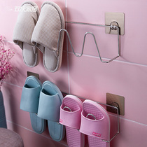Bathroom trailer rack wall-mounted non-perforated stainless steel toilet rack home dormitory shoe storage rack