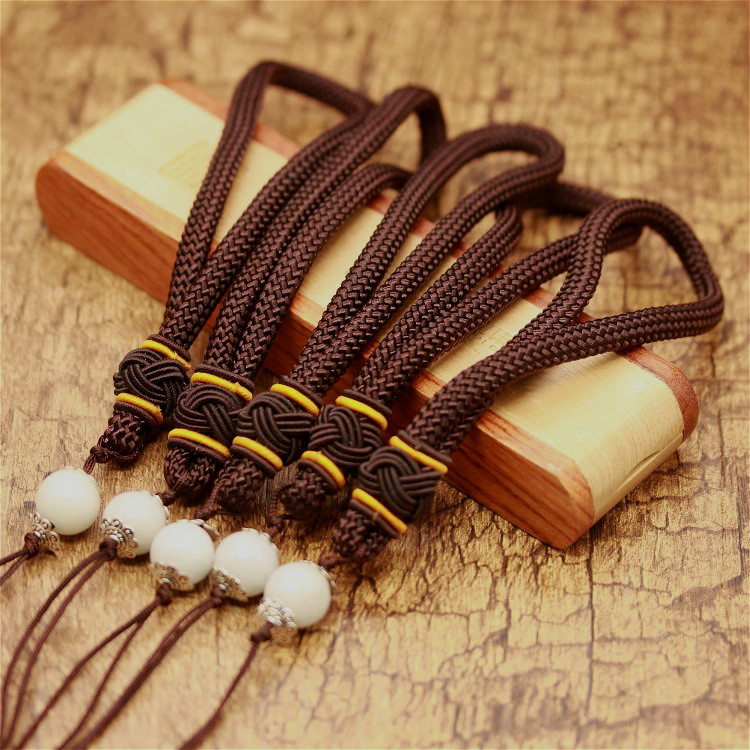 Promotional agate, sandalwood, jade, hand-woven handle pieces, lanyards, hand play, Jomon play pendant rope