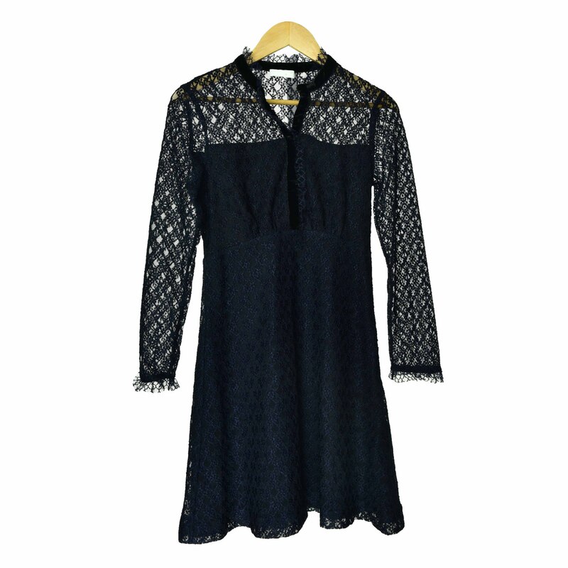 Clearance Spring and Autumn Lace Long Sleeve Hollow Lace Dress