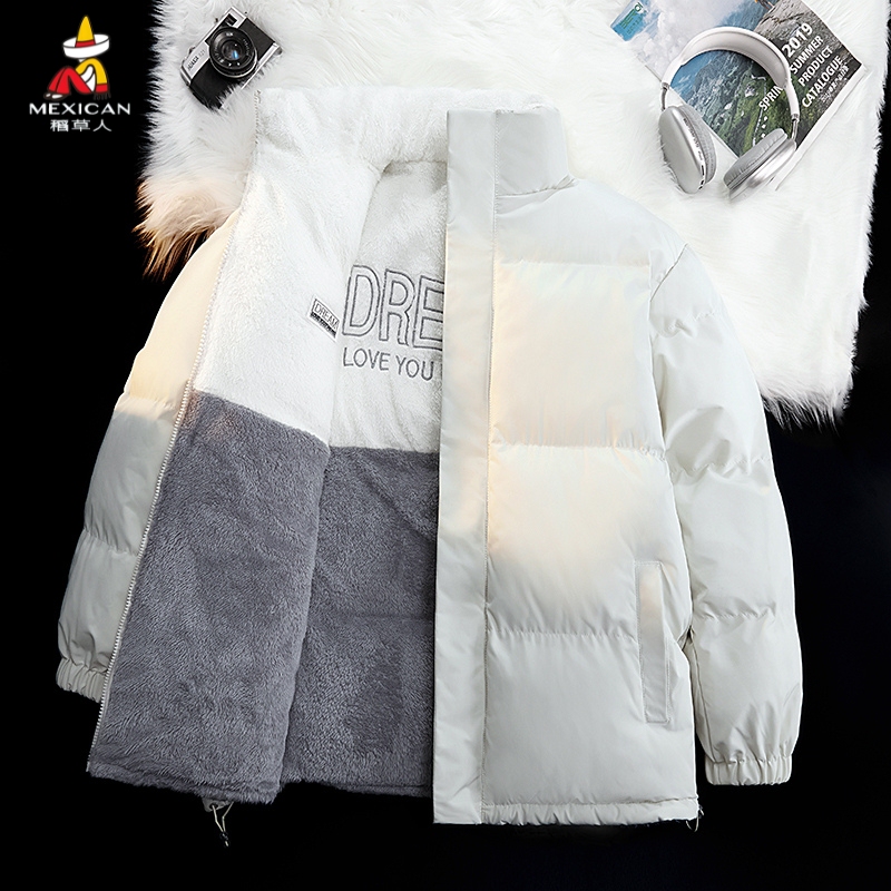 Scarecrow Men's Reversible down Cotton Jacket Winter Lamb Wool Coat Ultra Thick Cotton Padded Jacket Jinjiang Cotton Clothing Scarecrow Men's Reversible down Cotton Jacket Winter Lamb Wool Coat Ultra Thick Cotton Padded Jacket Jinjiang Cotton Clothing