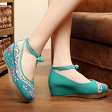 Этнические туфли на платформе, танцующая повседневная обувь, этнический стиль