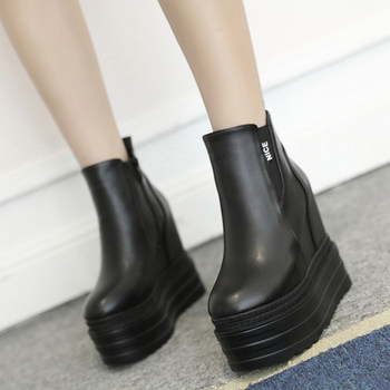 European and american martin boots wedge heel high heel short boots fashionable women's boots
