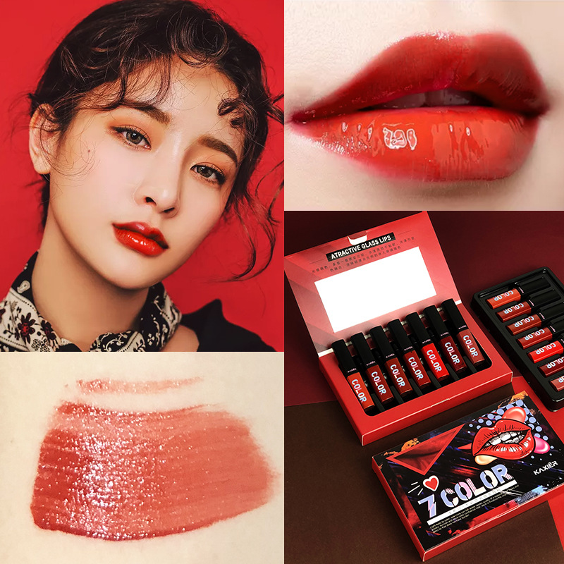 Bốn chị em khuyên dùng 19 sản phẩm mới 7 thỏi Lip set men Lip gloss Lasting dưỡng ẩm Gương - Son bóng / Liquid Rouge 	son bóng dior addict ultra gloss