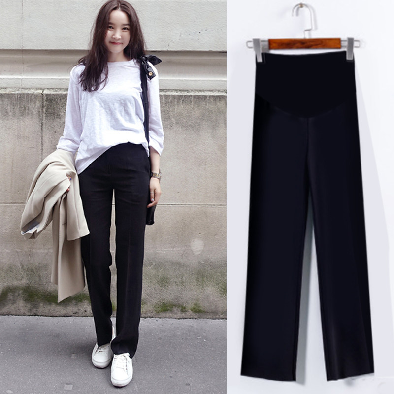 Pregnant woman pants spring autumn season 2021 new 3-9-month boomers wear loose casual broadlegged trousers during pregnancy