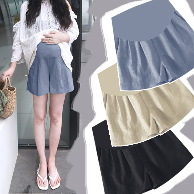 spring summer thin maternity summer fashion casual pure cotton trendy mom loose summer outerwear wide leg shorts women